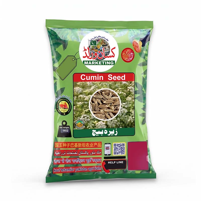 Safed zeera white cumin seed 1kg pack by KISANWORLD Marketing Lahore – zeera beej for sowing in Pakistan